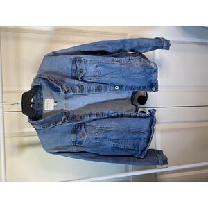 Torrid button up lightly distressed denim jacket